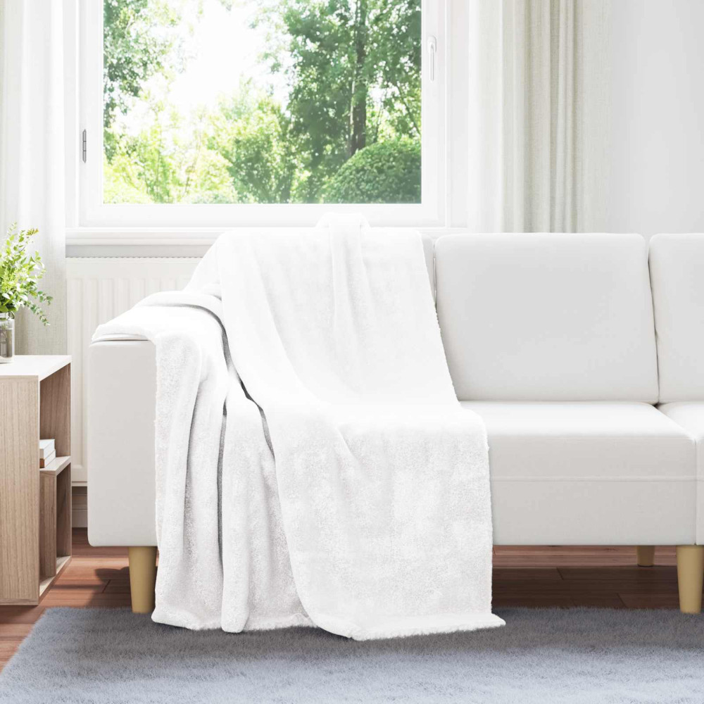 Produktbild för Kastfilt Vit 130 x 150 cm Fleece