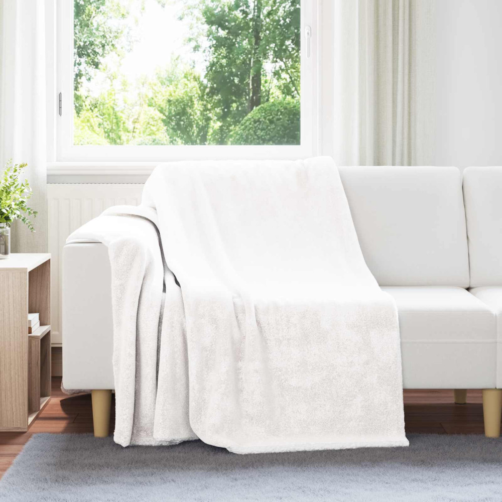 Produktbild för Kastfilt Vit 150 x 200 cm Fleece