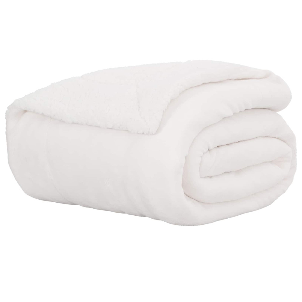 Produktbild för Kastfilt Vit 220 x 240 cm Fleece