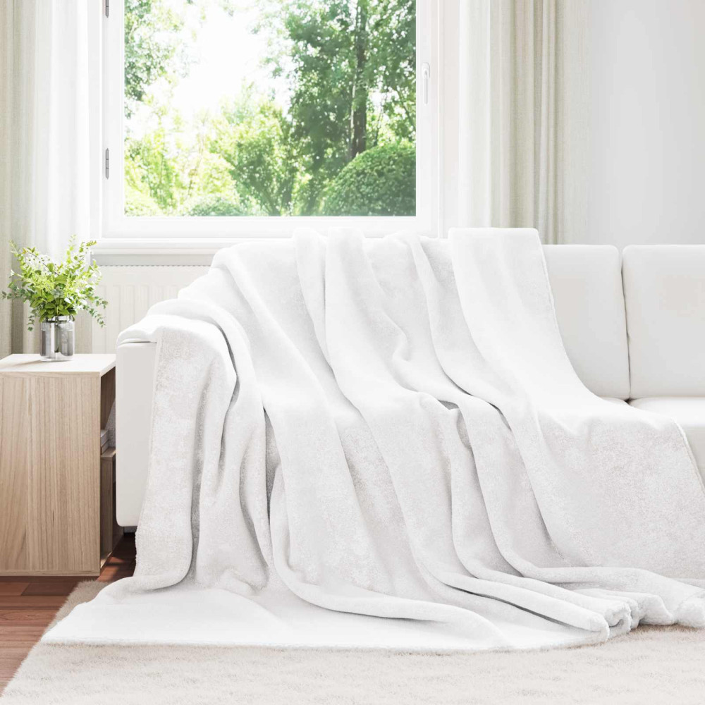 Produktbild för Kastfilt Vit 240 x 270 cm Fleece
