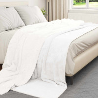 Produktbild för Kastfilt Vit 240 x 270 cm Fleece