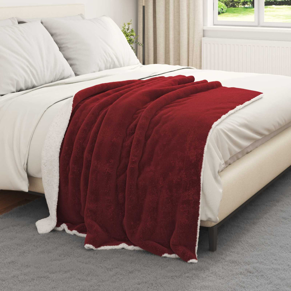 Produktbild för Kastfilt Bordeaux Röd 130 x 150 cm Fleece