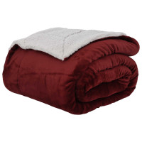 Produktbild för Kastfilt Bordeaux Röd 150 x 200 cm Fleece