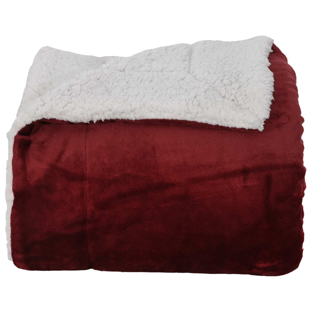 Produktbild för Kastfilt Bordeaux Röd 220 x 240 cm Fleece
