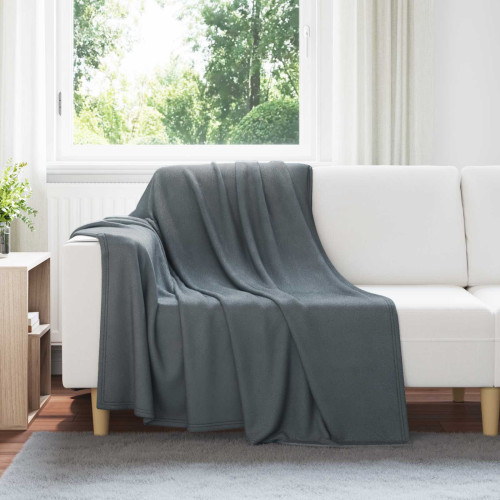 vidaXL Kastfilt Mörkgrå 200 x 150 cm Fleece