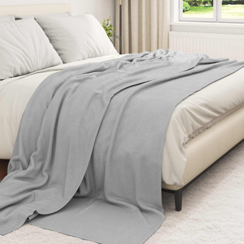 Produktbild för Kastfilt Grå 240 x 220 cm Fleece
