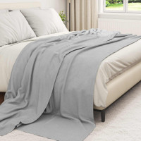 Produktbild för Kastfilt Grå 240 x 220 cm Fleece