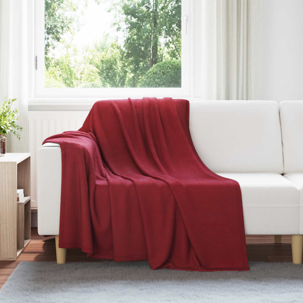 Produktbild för Kastfilt Bordeaux Röd 200 x 150 cm Fleece