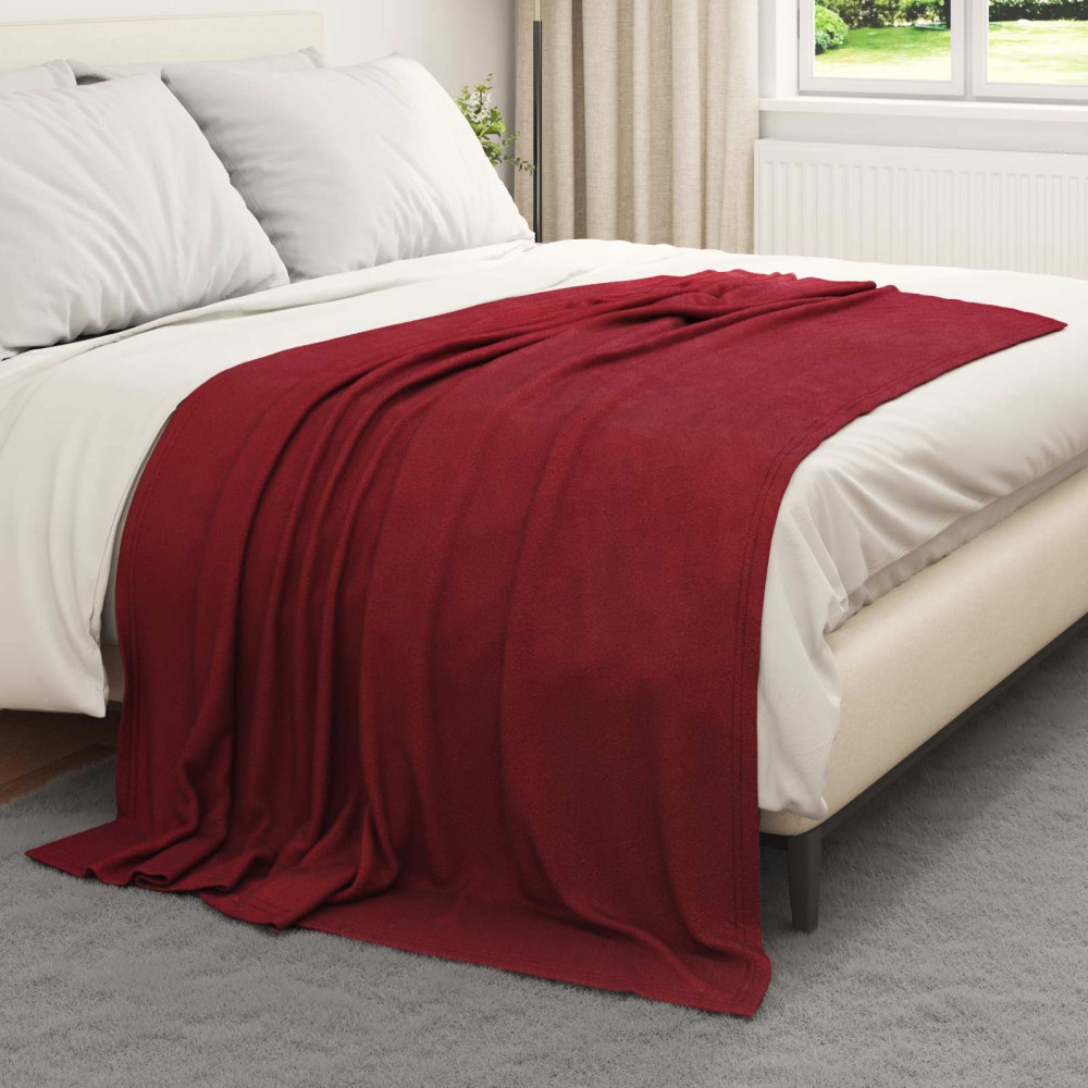 Produktbild för Kastfilt Bordeaux Röd 200 x 150 cm Fleece