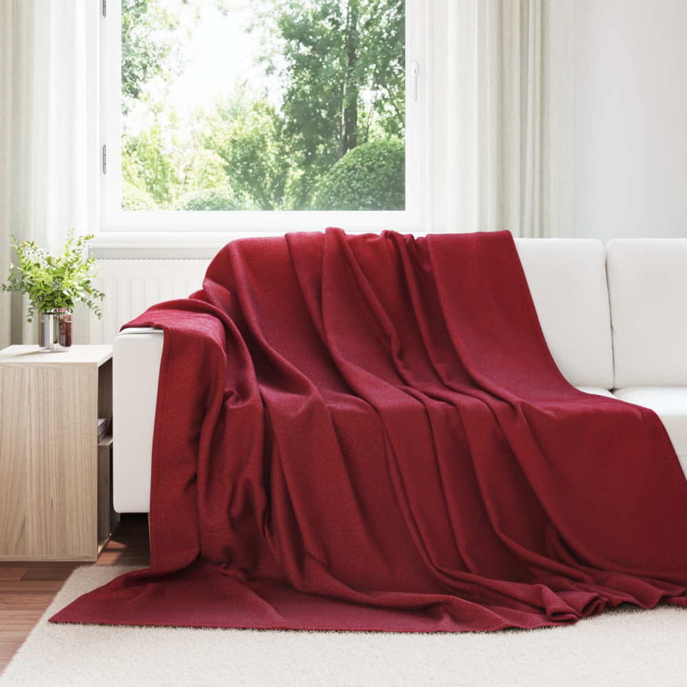 Produktbild för Kastfilt Bordeaux Röd 240 x 220 cm Fleece