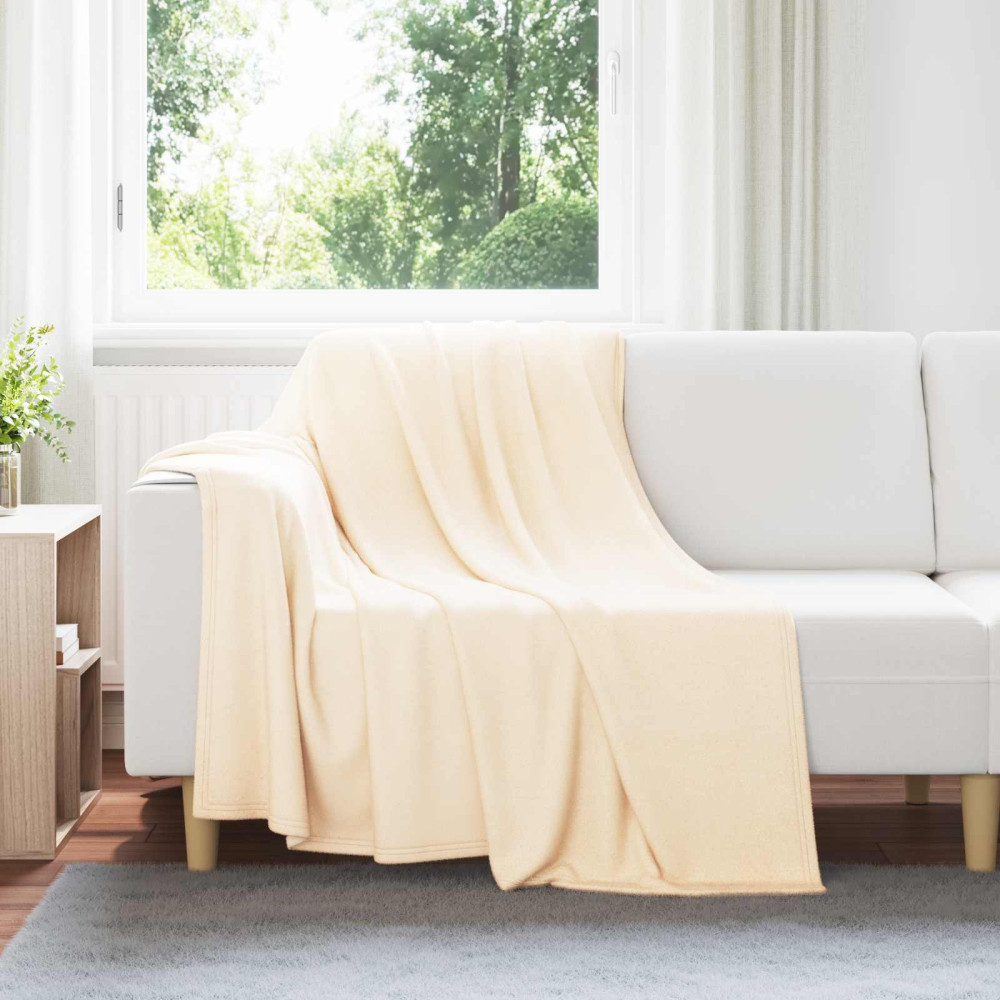 Produktbild för Kastfilt Kräm 200 x 150 cm Fleece