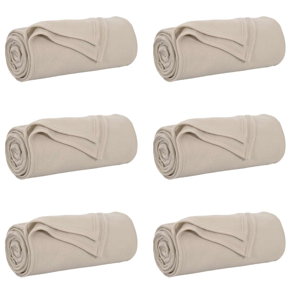 Produktbild för Filtar 6 pcs Beige 170 x 130 cm Fleece