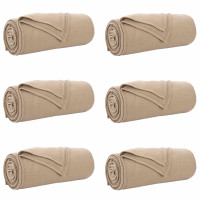 Produktbild för Filtar 6 pcs Kamel 200 x 150 cm Fleece