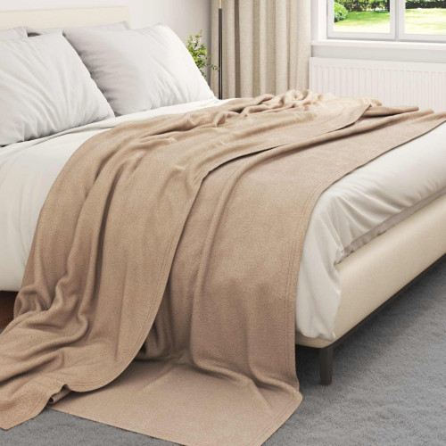 vidaXL Filtar 6 pcs Kamel 240 x 220 cm Fleece