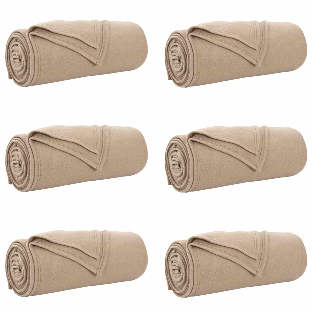 Produktbild för Filtar 6 pcs Kamel 240 x 220 cm Fleece