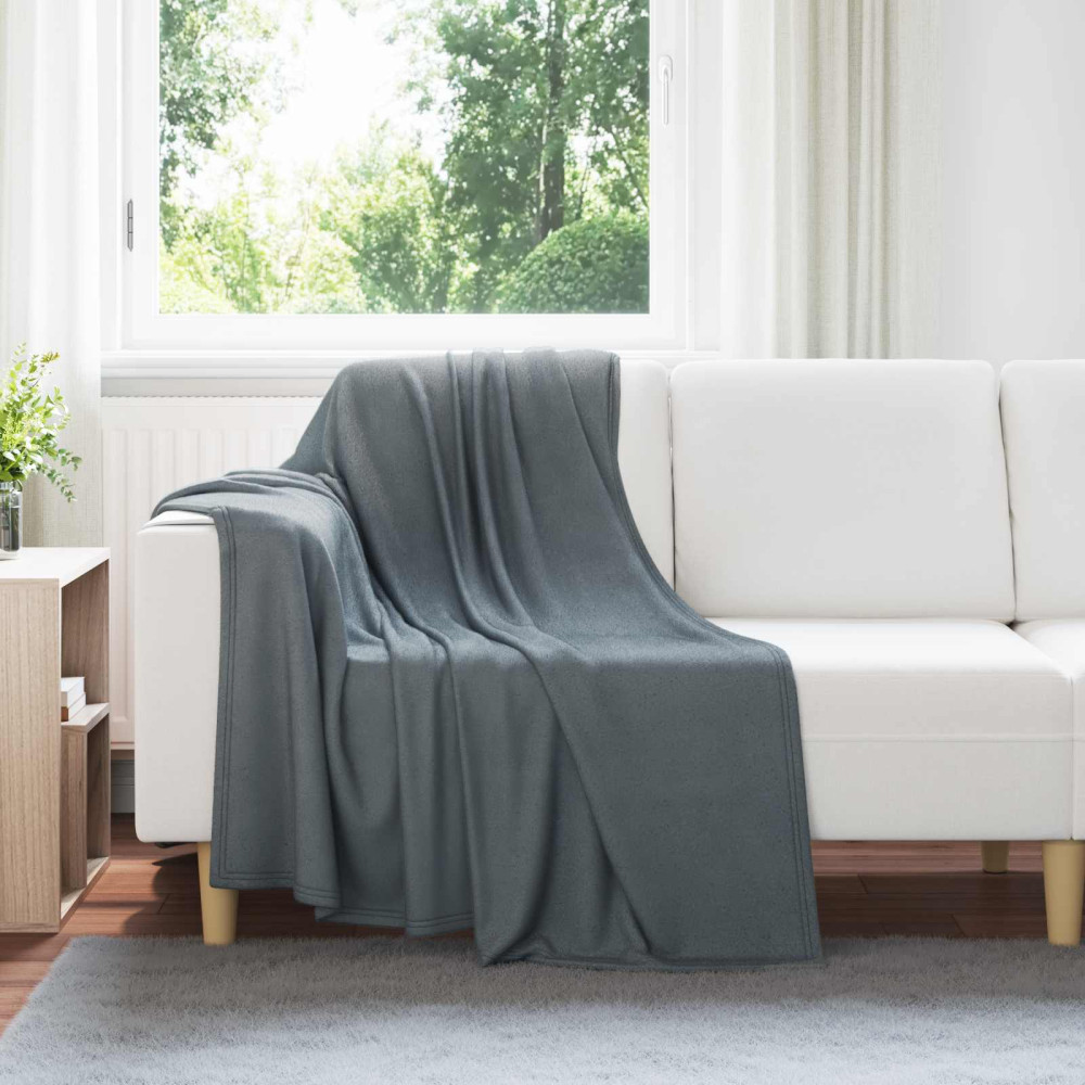 Produktbild för Filtar 6 pcs Mörkgrå 170 x 130 cm Fleece