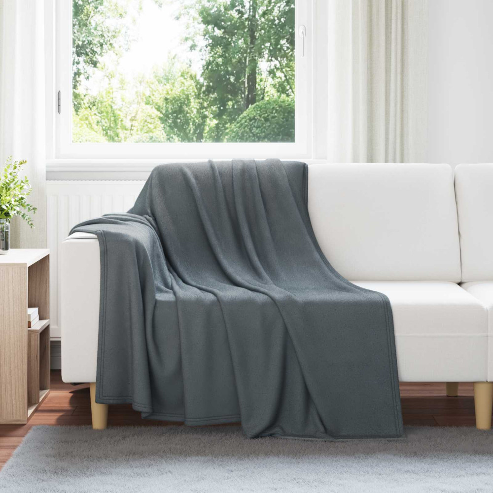 Produktbild för Filtar 6 pcs Mörkgrå 200 x 150 cm Fleece