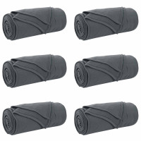 Produktbild för Filtar 6 pcs Mörkgrå 200 x 150 cm Fleece
