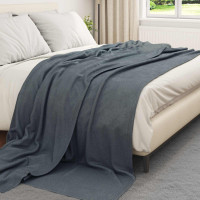 Produktbild för Filtar 6 pcs Mörkgrå 240 x 220 cm Fleece