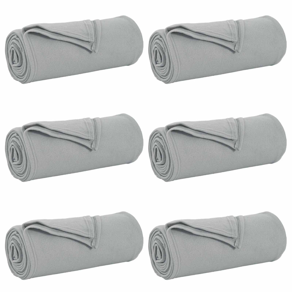 Produktbild för Filtar 6 pcs Grå 270 x 240 cm Fleece