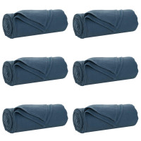 Produktbild för Filtar 6 pcs Mörkblå 200 x 150 cm Fleece