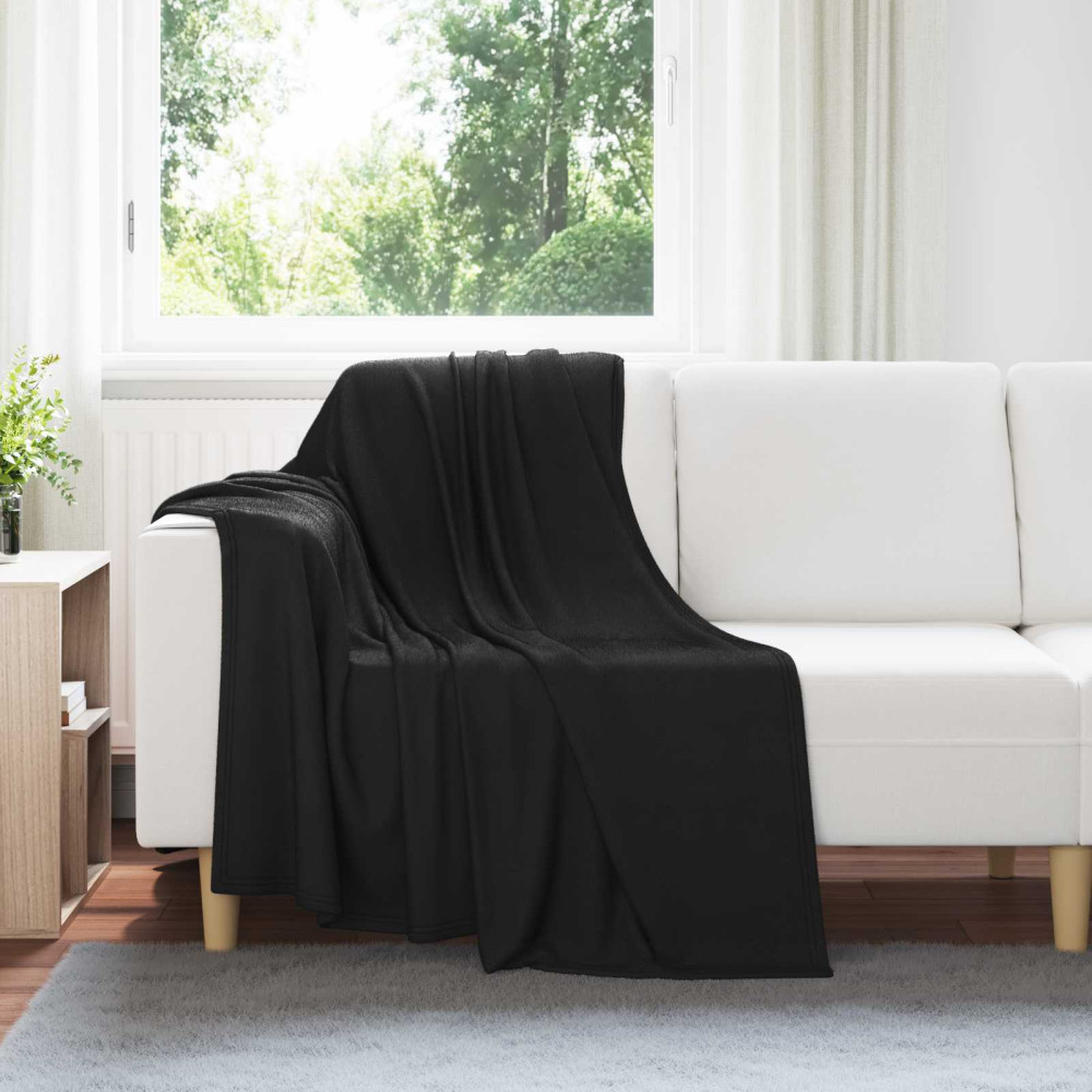 Produktbild för Filtar 6 pcs Svart 170 x 130 cm Fleece