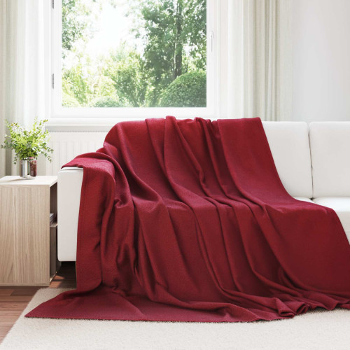 vidaXL Filtar 6 pcs Bordeaux Röd 240 x 220 cm Fleece