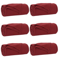 Produktbild för Filtar 6 pcs Bordeaux Röd 240 x 220 cm Fleece