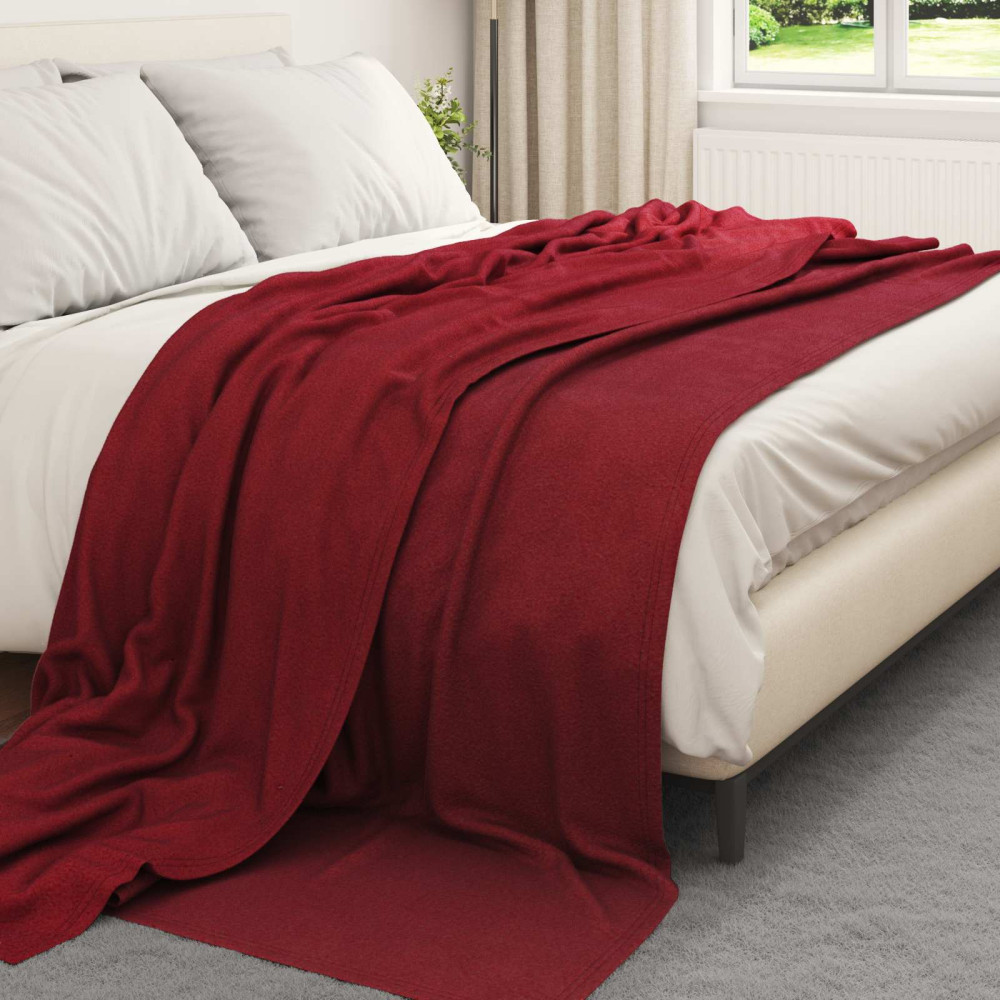 Produktbild för Filtar 6 pcs Bordeaux Röd 270 x 240 cm Fleece