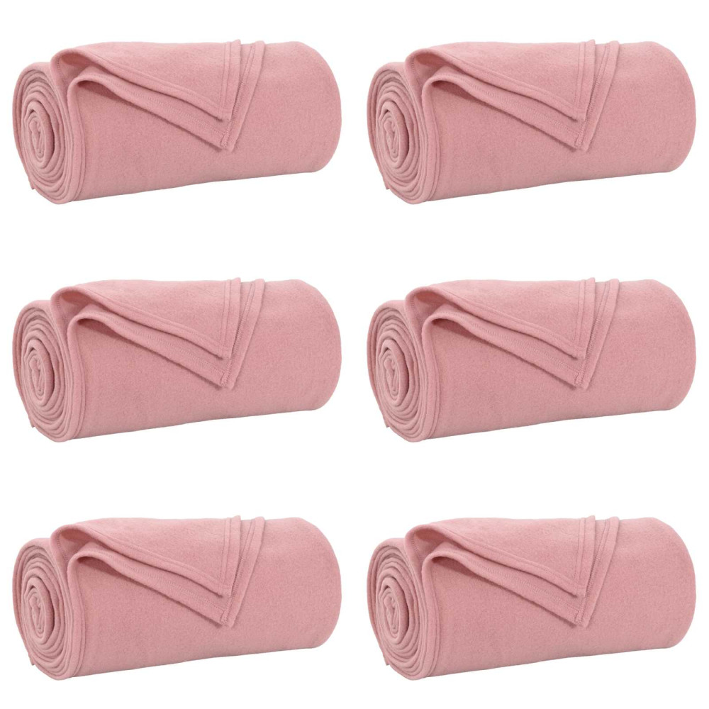 Produktbild för Filtar 6 pcs Rosa 240 x 220 cm Fleece
