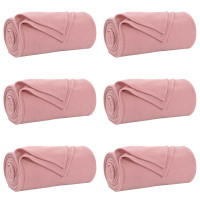 Produktbild för Filtar 6 pcs Rosa 240 x 220 cm Fleece