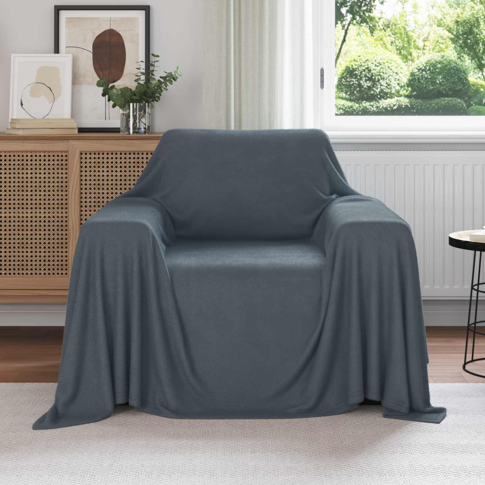 Produktbild för Kastfilt Mörkgrå 210 x 140 cm Fleece