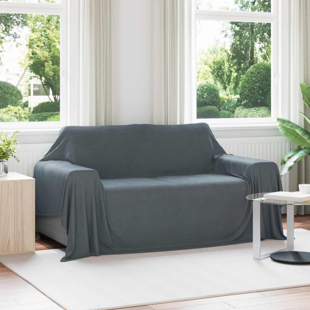 Produktbild för Kastfilt Mörkgrå 280 x 210 cm Fleece