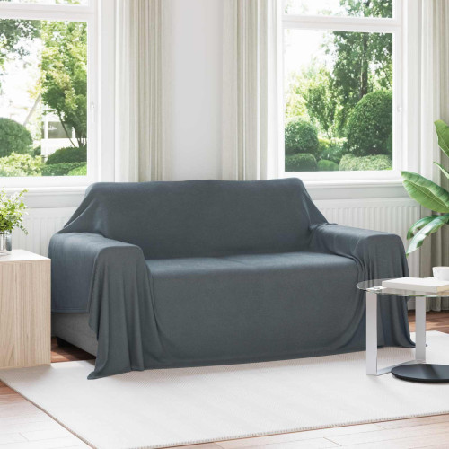 vidaXL Kastfilt Mörkgrå 280 x 210 cm Fleece