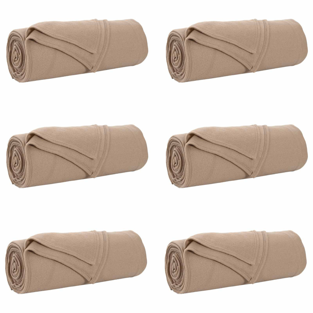 Produktbild för Filtar 6 pcs Kamel 210 x 140 cm Fleece