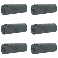 Produktbild för Filtar 6 pcs Mörkgrå 210 x 140 cm Fleece