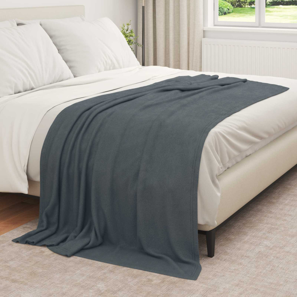 Produktbild för Filtar 6 pcs Mörkgrå 210 x 140 cm Fleece