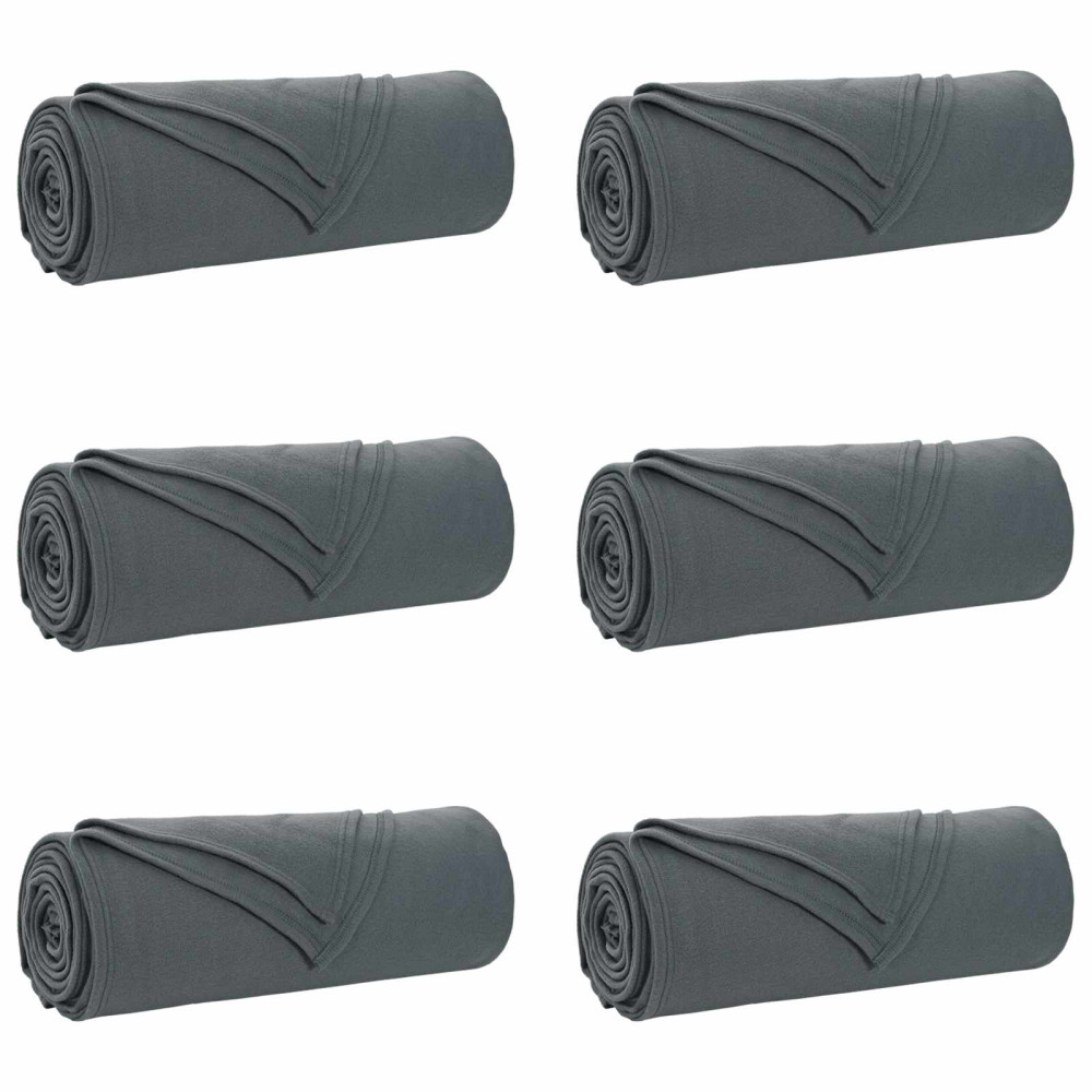 Produktbild för Filtar 6 pcs Mörkgrå 350 x 270 cm Fleece