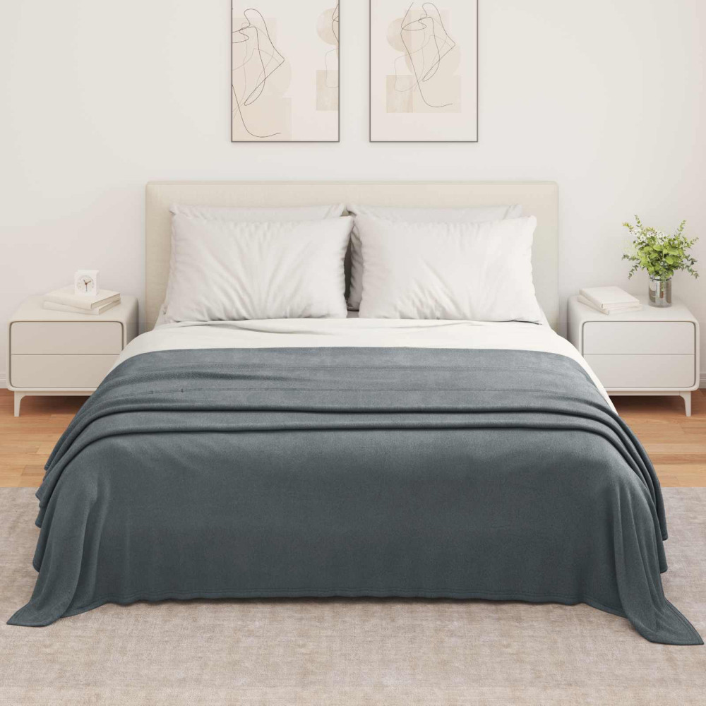 Produktbild för Filtar 6 pcs Mörkgrå 350 x 270 cm Fleece