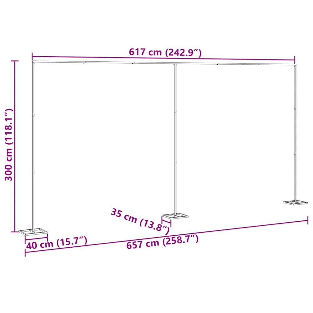 Produktbild för Bröllopsbåge Guld 657 x 35 x 300 cm Stål