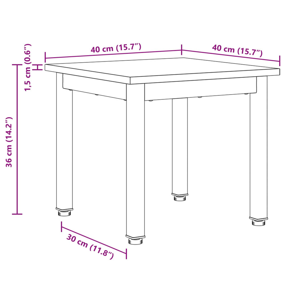 Produktbild för Kaffeebord Gammalt trä 40 x 40 x 36 cm Konstruerat trä