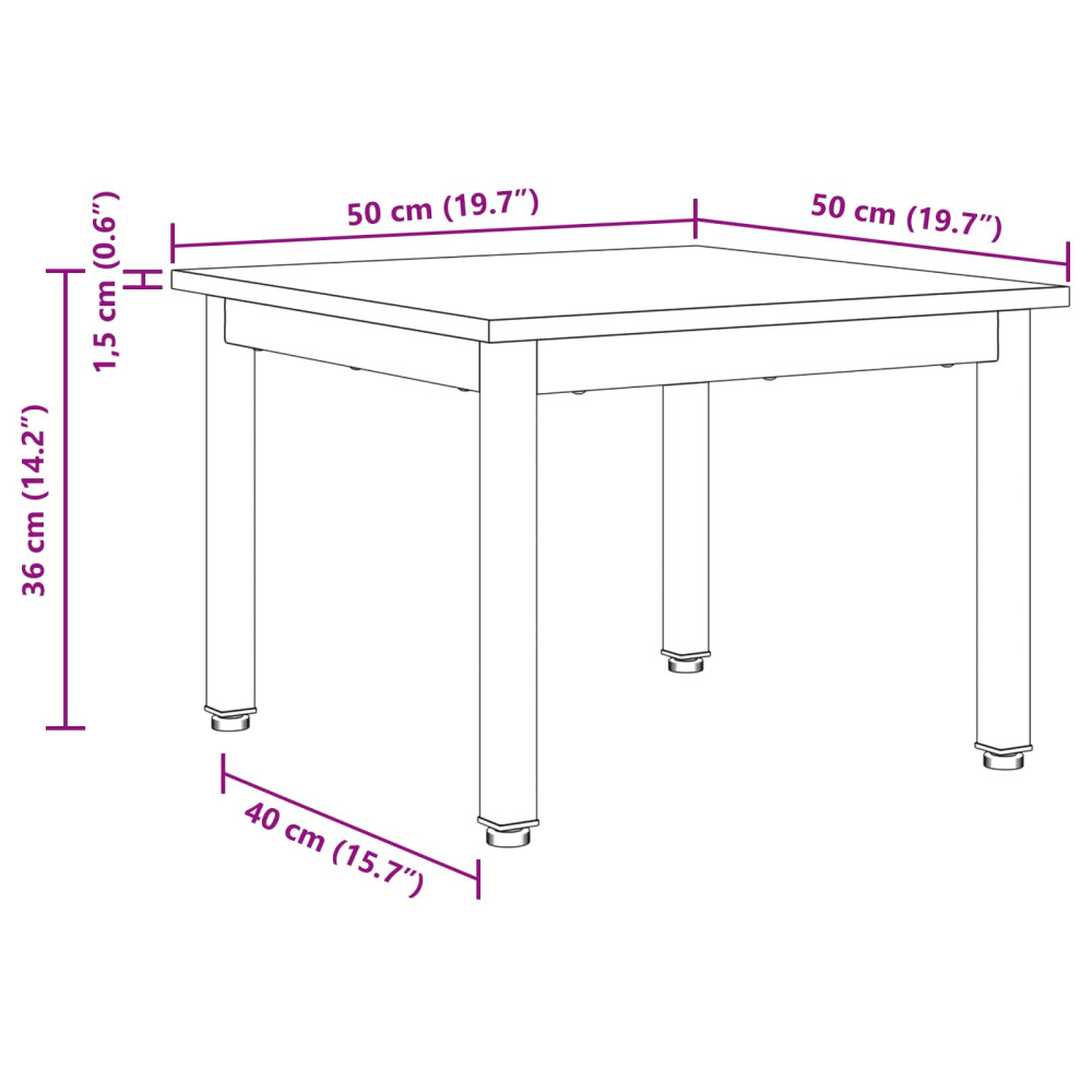 Produktbild för Kaffeebord Gammalt trä 50 x 50 x 36 cm Konstruerat trä