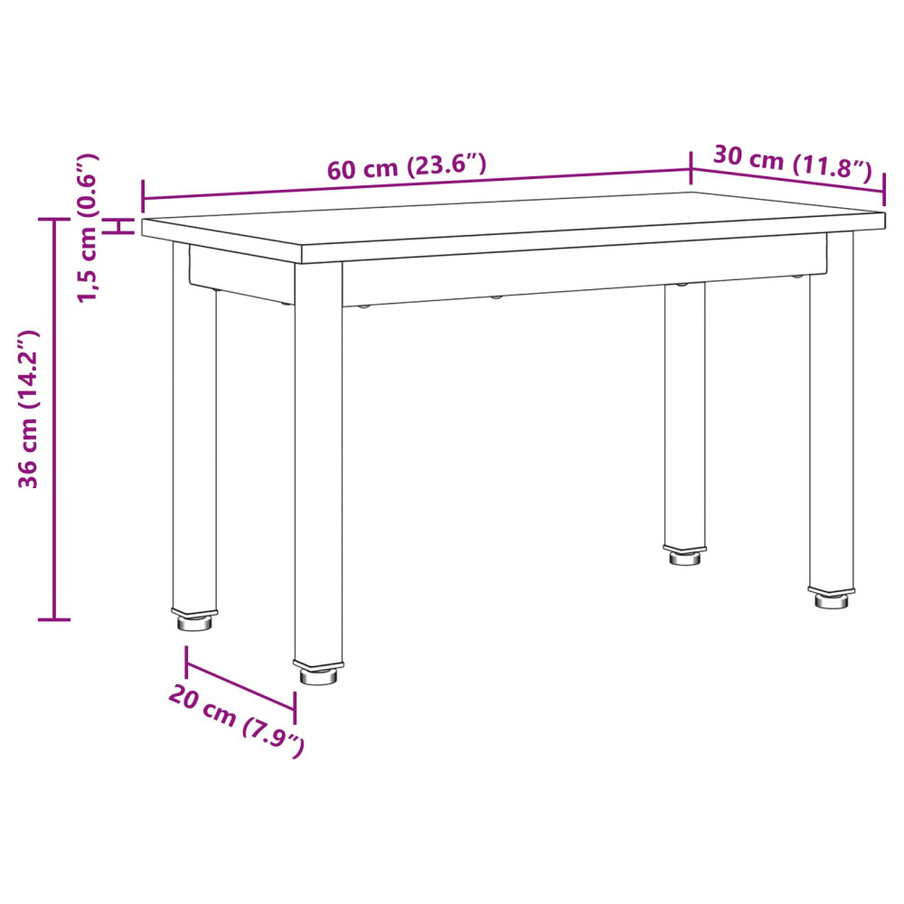 Produktbild för Kaffeebord Gammalt trä 60 x 30 x 36 cm Konstruerat trä