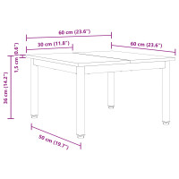 Produktbild för Kaffeebord Svart Ek 60 x 60 x 36 cm Konstruerat trä