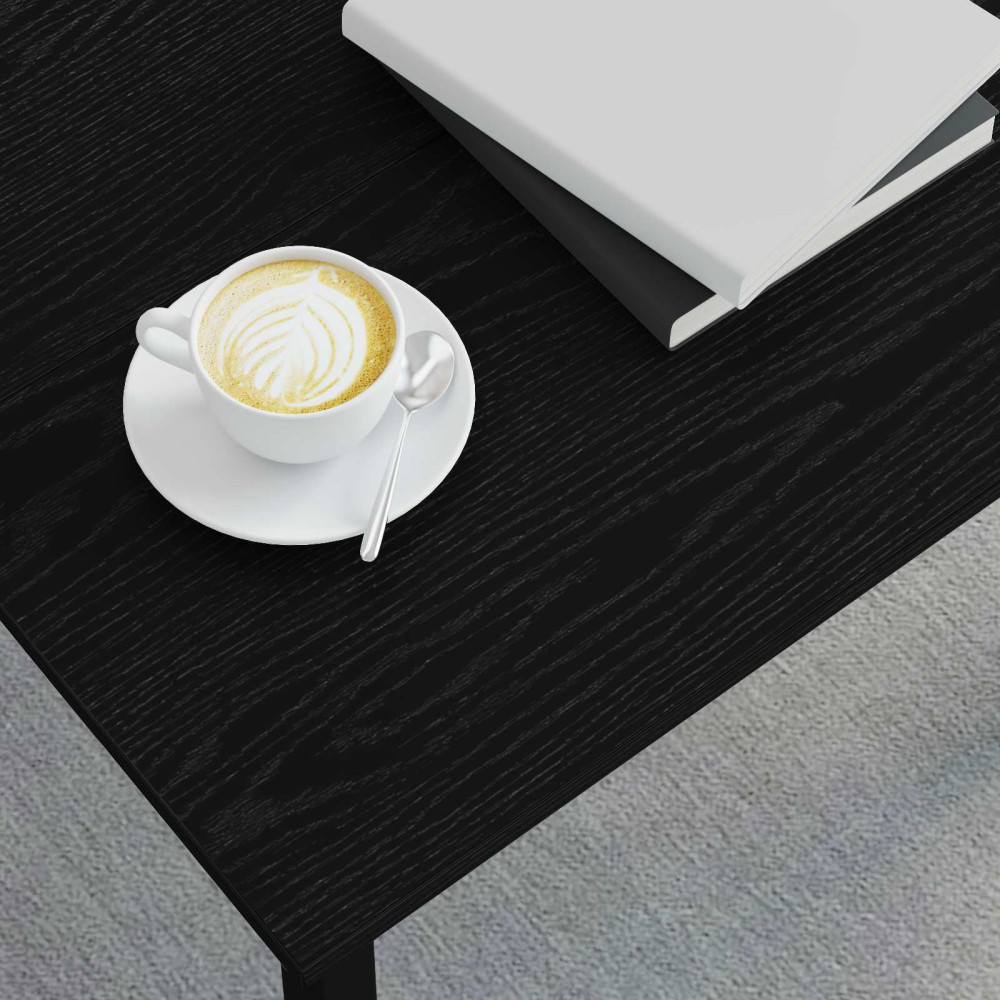 Produktbild för Kaffeebord Svart Ek 60 x 60 x 36 cm Konstruerat trä