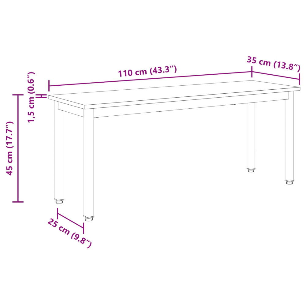 Produktbild för bänk Artisan Ek 110 x 35 x 45 cm Konstruerat trä