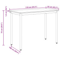 Produktbild för Matbord 110 x 100 x 75 cm METALL