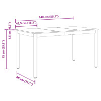 Produktbild för Matbord 140 x 80 x 75 cm METALL