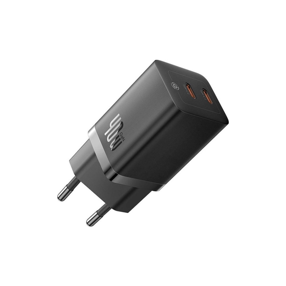 Produktbild för Baseus laddare Baseus GaN5 40W väggladdare, 2x USB C (svart)
