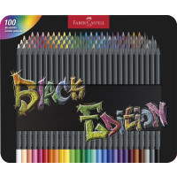 Produktbild för Faber-Castell Black Edition - färgpenna - super mjuk - olika klara färger (paket om 100)